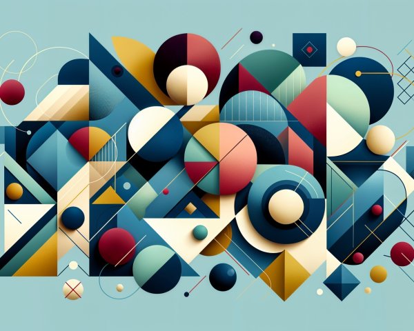 Abstract Geometric Shapes in Vibrant Color Palette