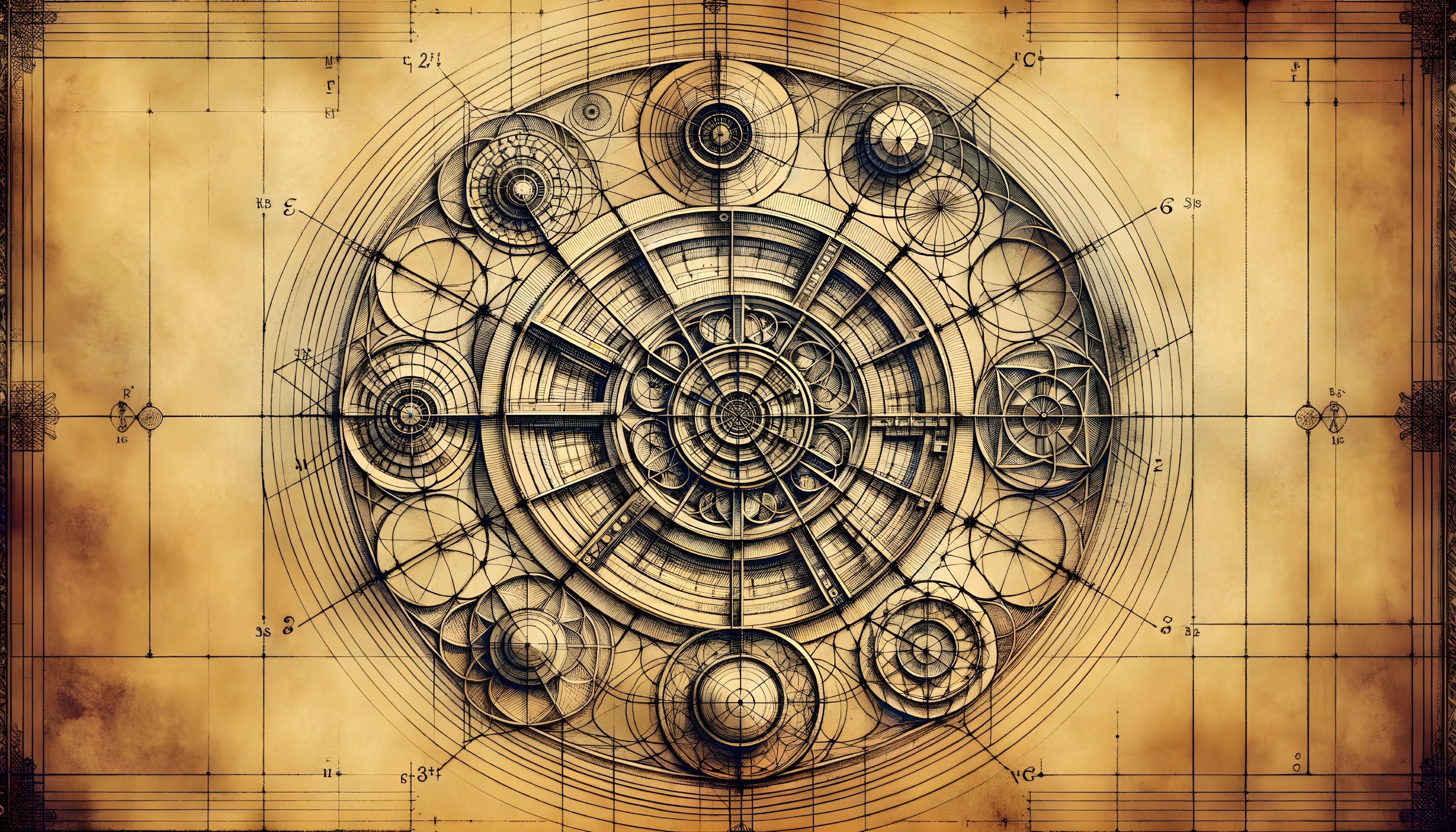 Intricate Geometric Design on Textured Background