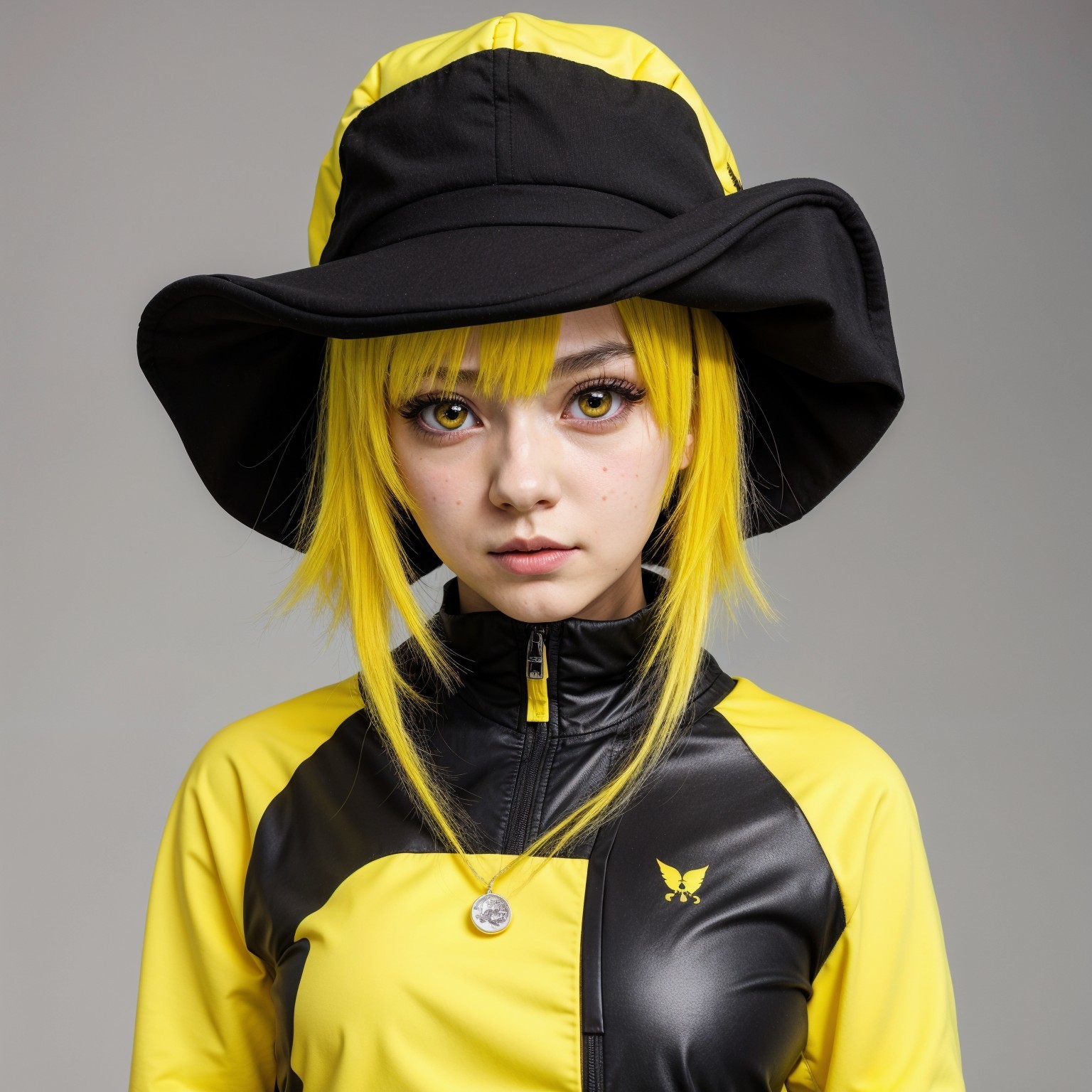 Character with Yellow Bob Hair and Sporty Outfit