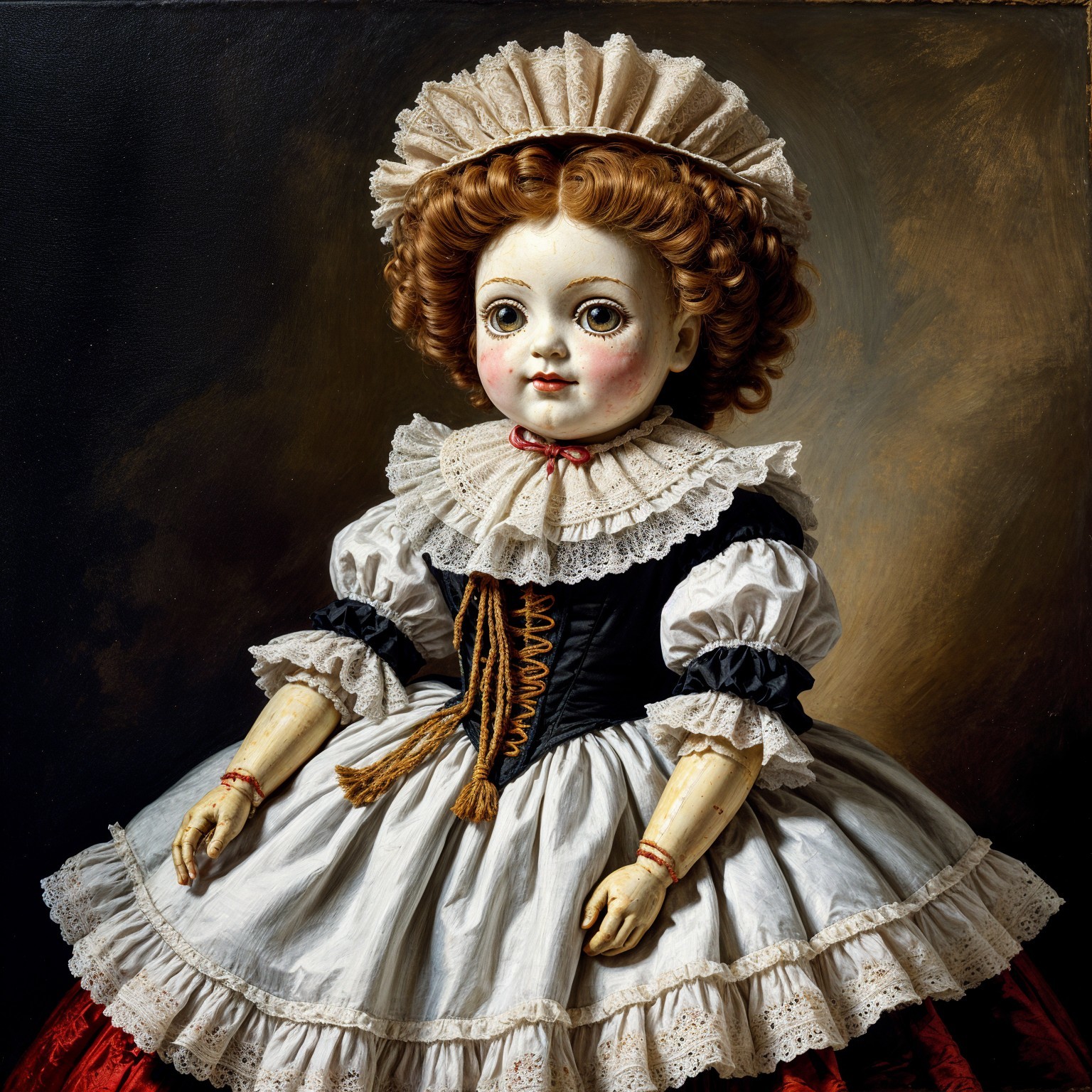 Porcelain Doll with Victorian Design and Details