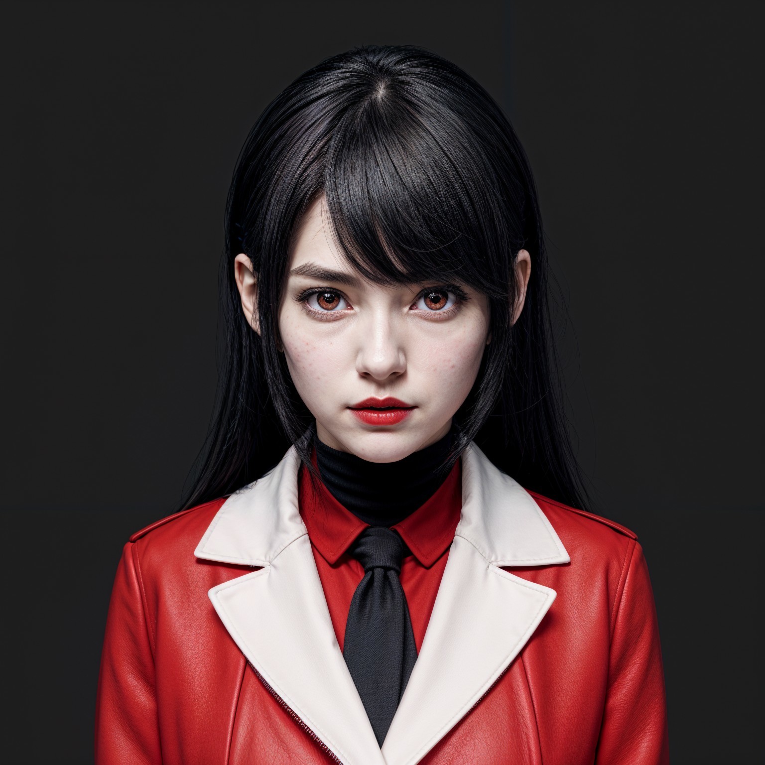 Portrait of a Young Woman with Elegant Fashion and Expression