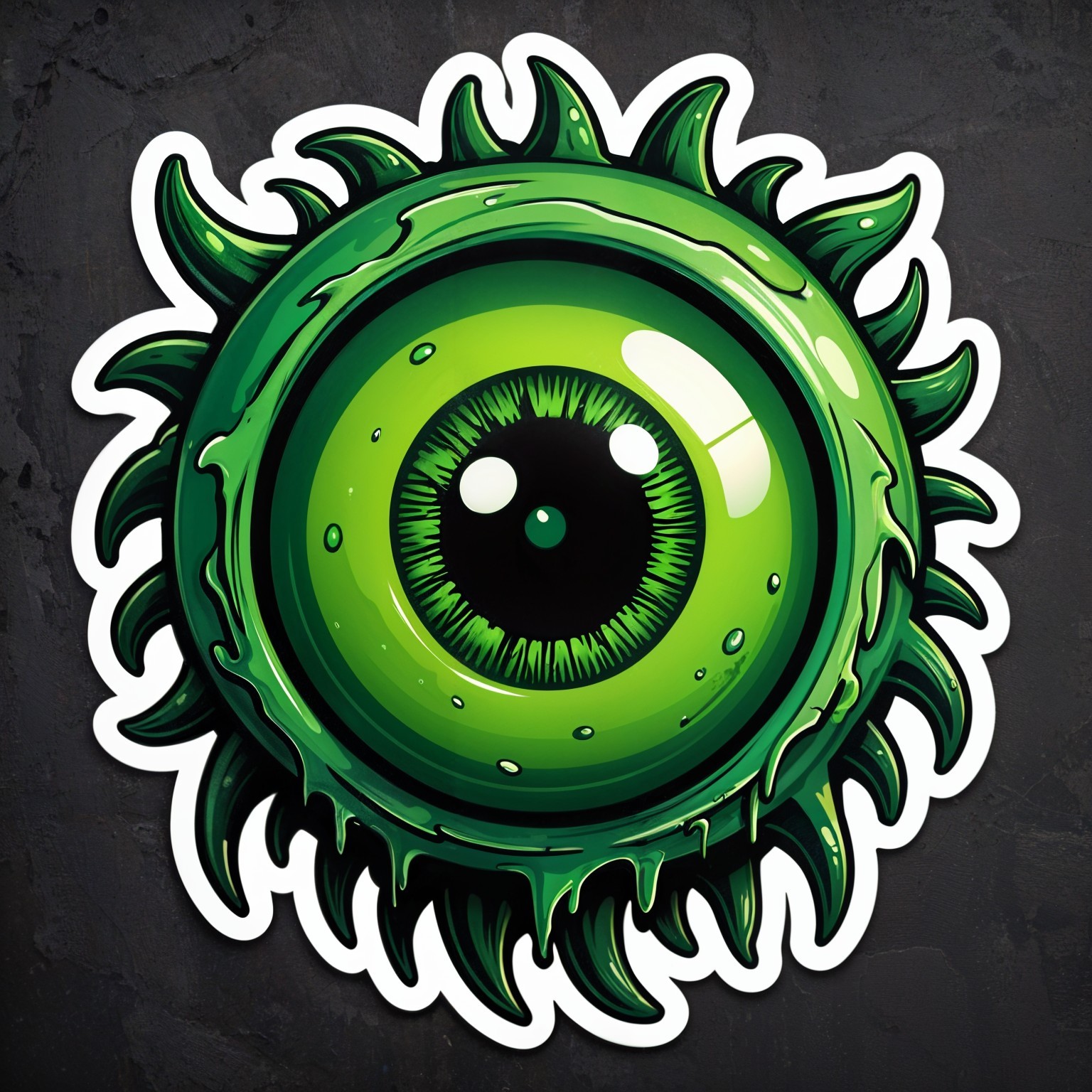Vibrant Stylized Eye Design with Jagged Outline