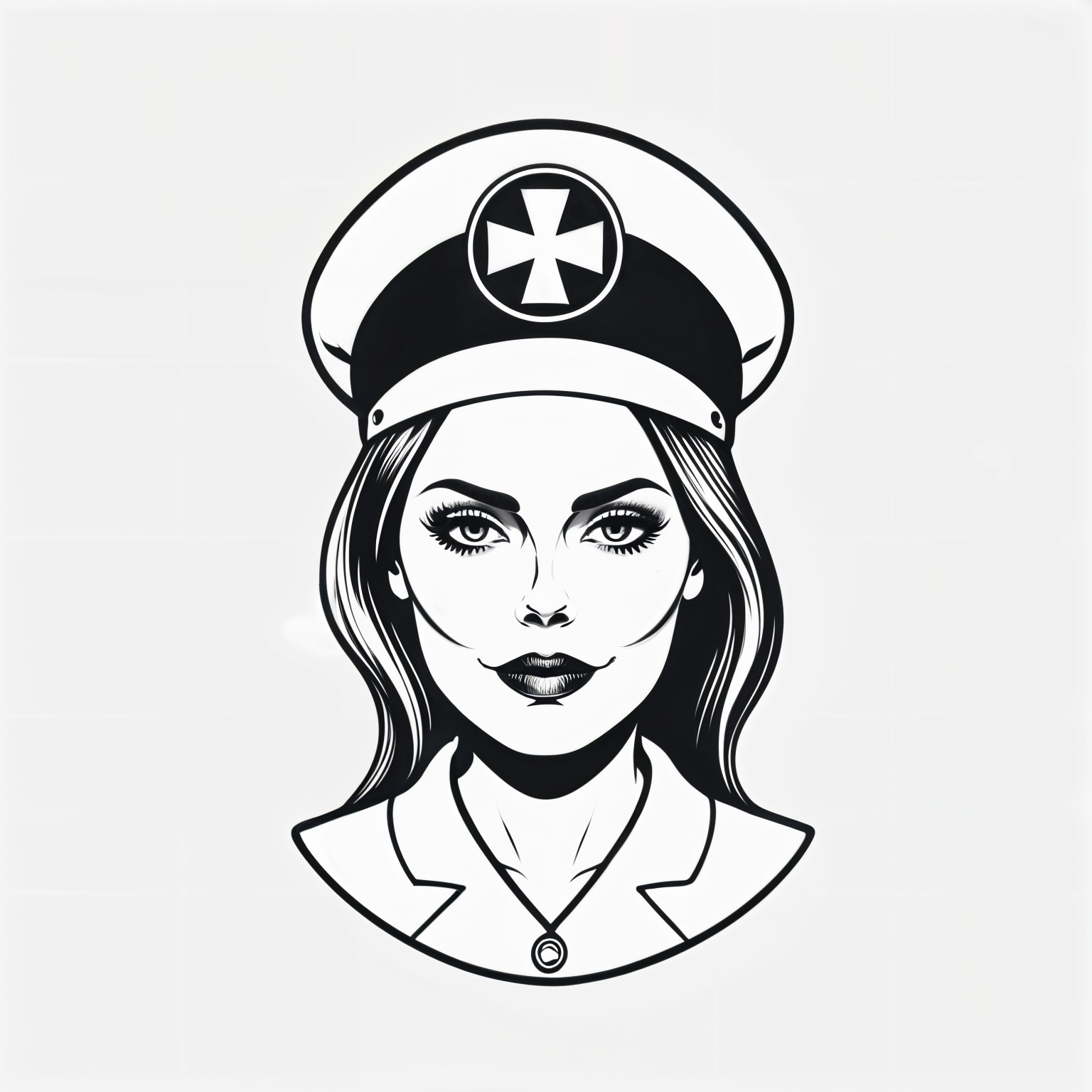 Stylized Nurse Illustration with Professional Elegance