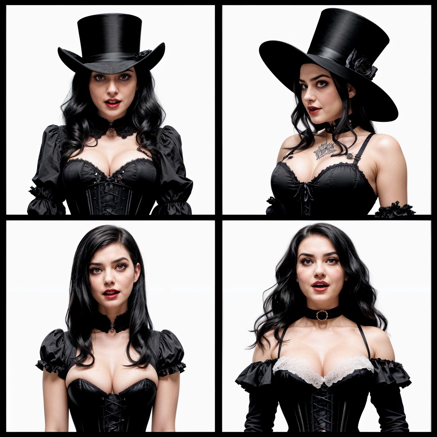 Dramatic Gothic Fashion in Four Portraits