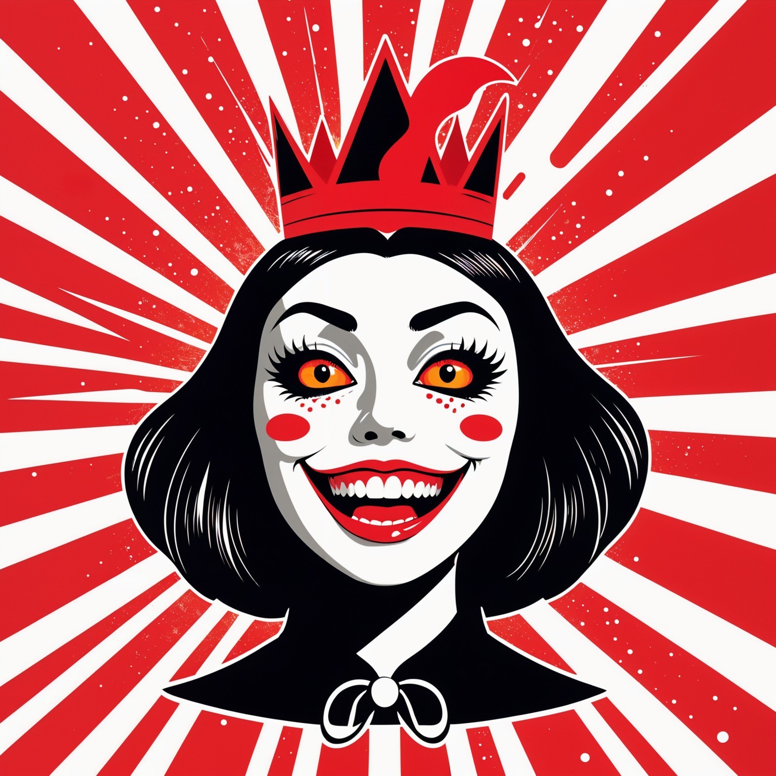 Stylized Character with Bold Design and Vibrant Background