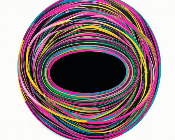 Vibrant Abstract Circular Shape with Concentric Lines