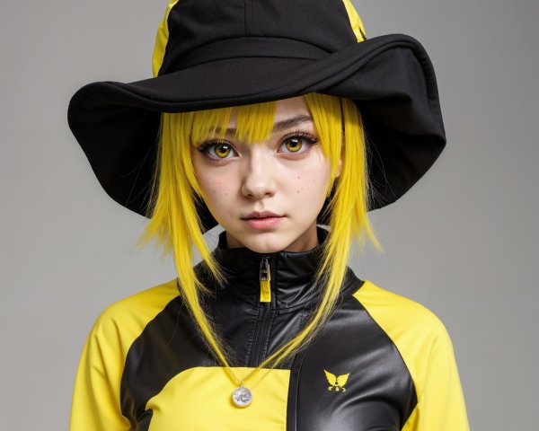 Character with Yellow Bob Hair and Sporty Outfit