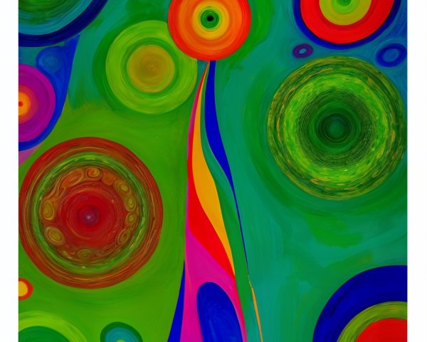 Vibrant Abstract Composition with Circular Shapes