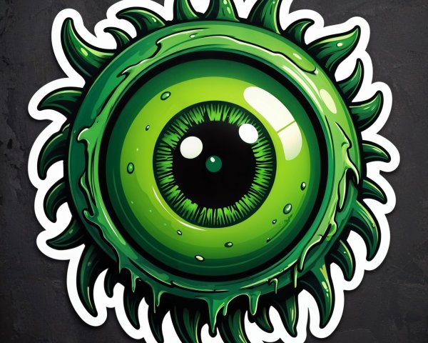 Vibrant Stylized Eye Design with Jagged Outline