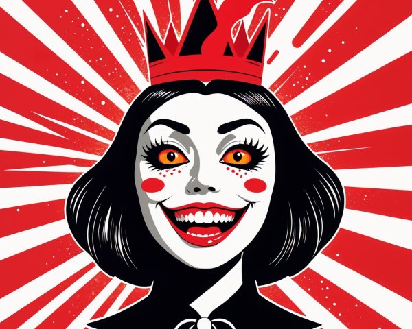 Stylized Character with Bold Design and Vibrant Background