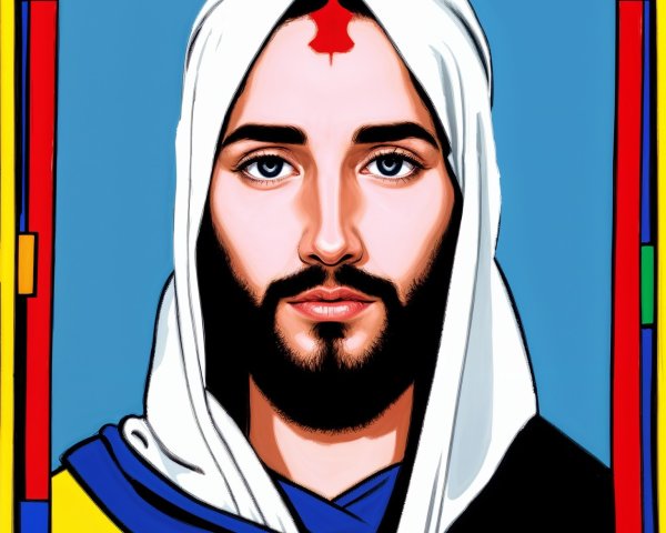 Stylized Portrait of a Bearded Man in Cloak