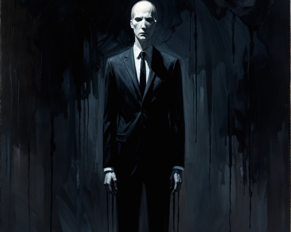 Androgynous Figure in Dark Ominous Environment
