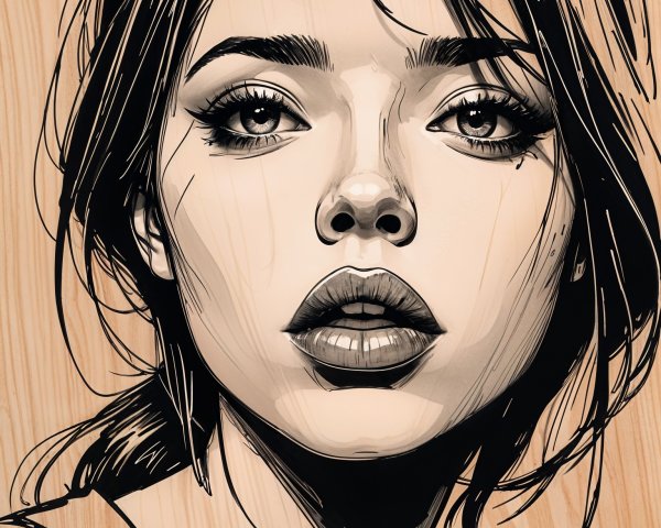 Portrait of a Young Woman with Bold Aesthetic Elements