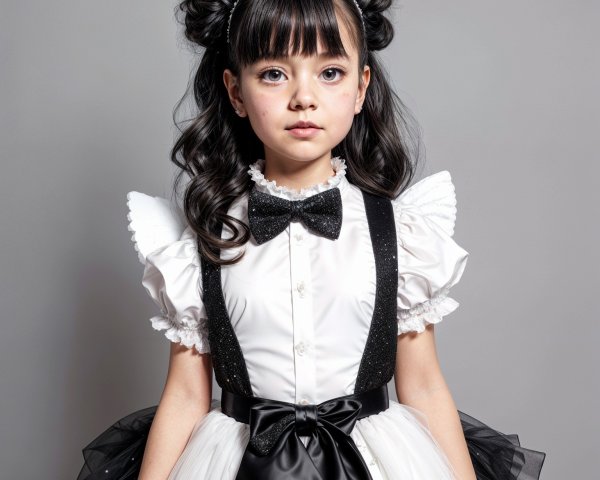 Confident Girl in Stylish Outfit with Tulle Skirt