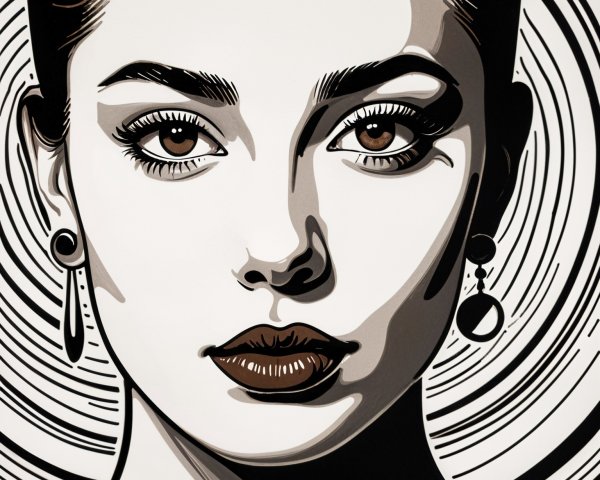 Portrait of a Woman with Bold Lines and Contrast