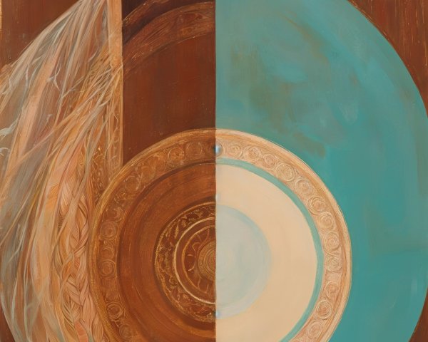 Contrasting Colors and Textures in Split Composition