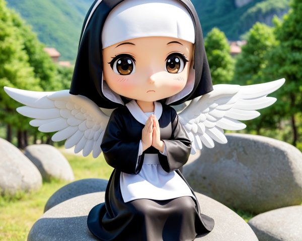 Chibi-style character resembling a nun in nature