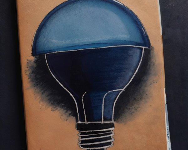 Creative Light Bulb Illustration on Brown Background