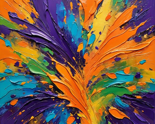 Vibrant Abstract Artwork with Bold Color Interplay