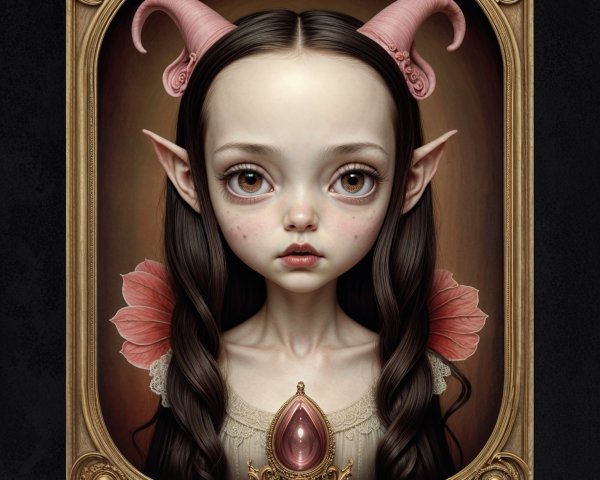 Portrait of a Young Girl with Unique Features and Elegance