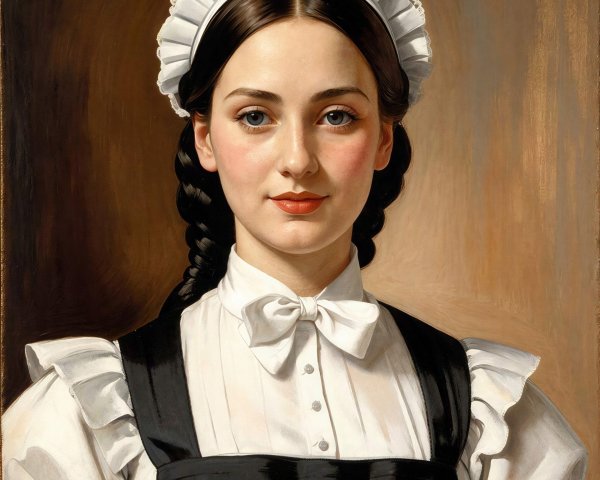 Portrait of a Young Woman in Maid's Attire