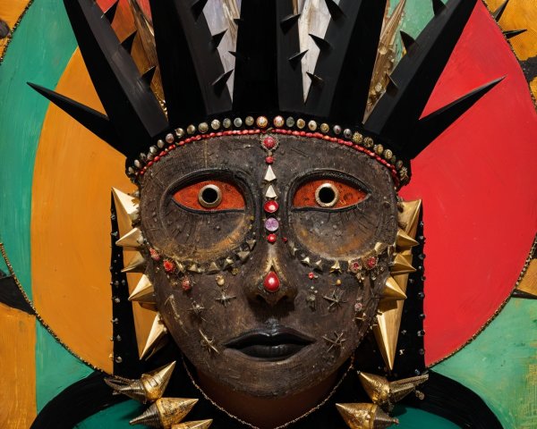 Intricately Designed Colorful Mask with Bold Features