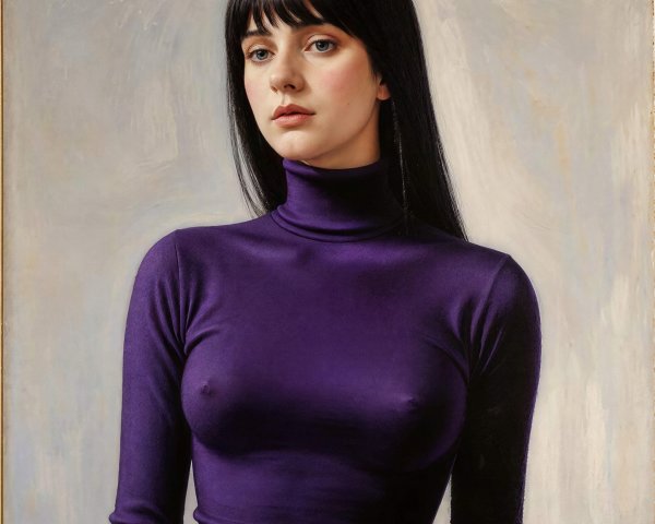 Portrait of a woman in a textured gray background