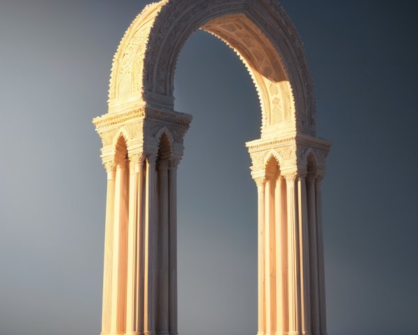 Intricately Carved Majestic Archway with Elegant Columns