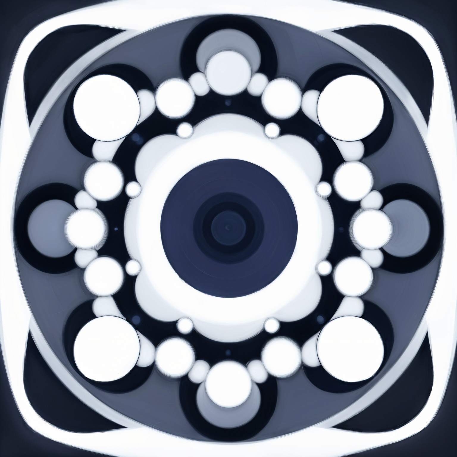 Symmetrical Circular Design with Dark and Light Elements