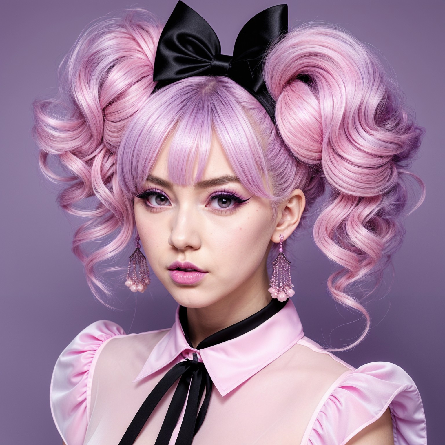 Pastel Pink Hair and Whimsical Fashion Description