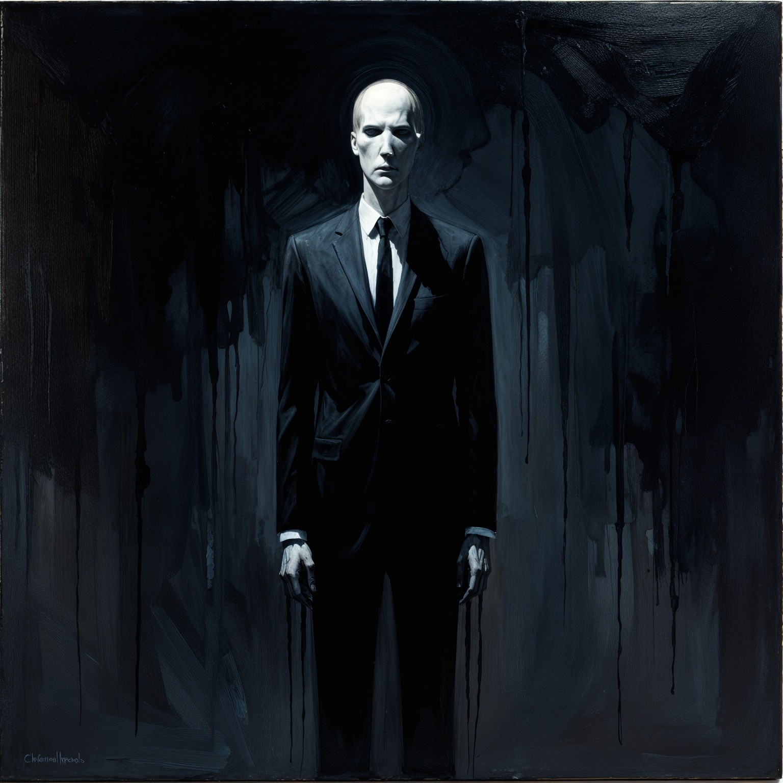 Androgynous Figure in Dark Ominous Environment