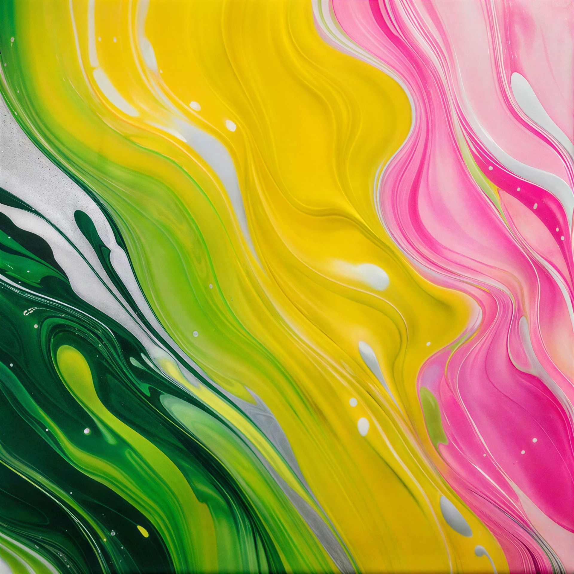 Glossy Swirling Liquid Abstract Art in Vibrant Colors