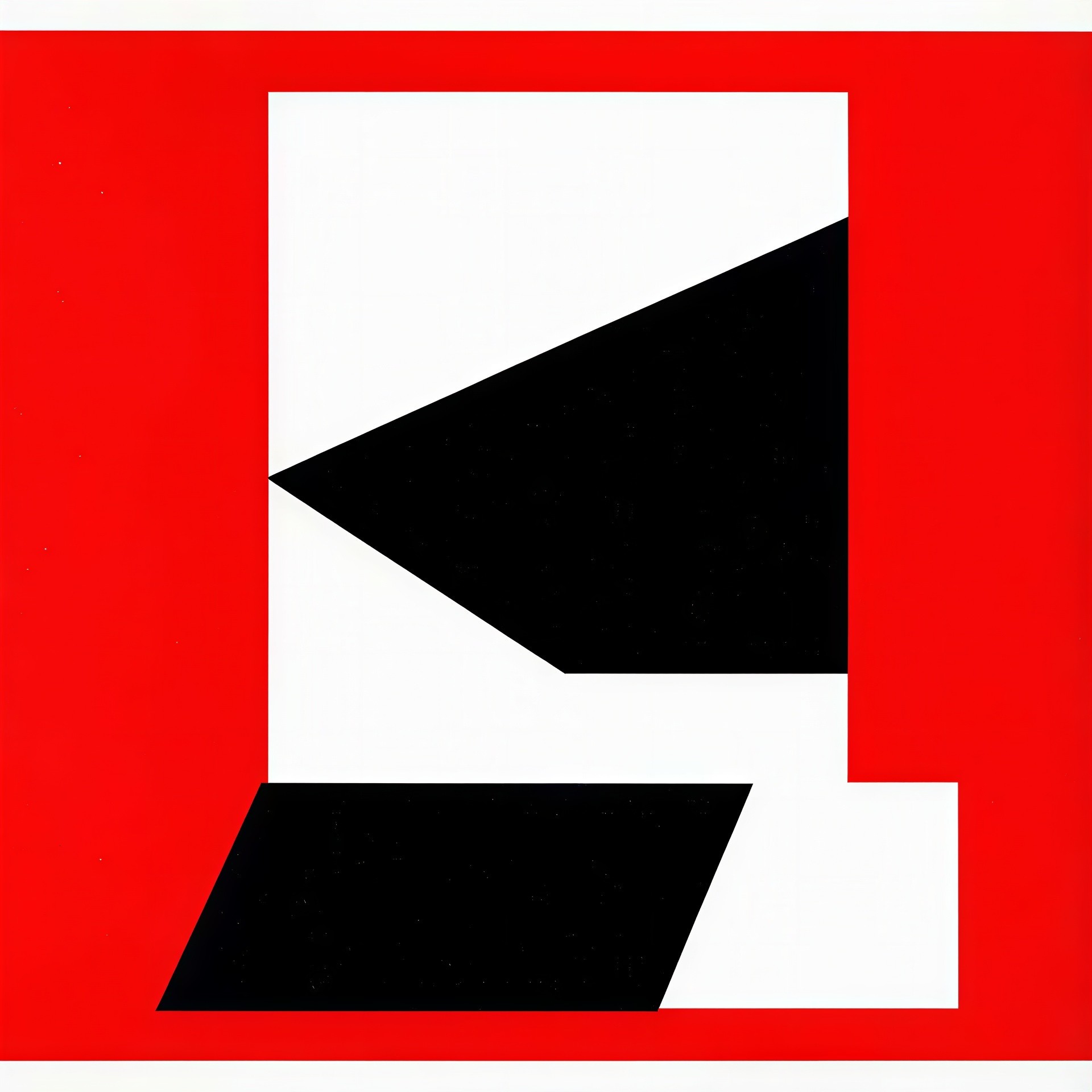 Minimalist Abstract Artwork in Black, White, and Red