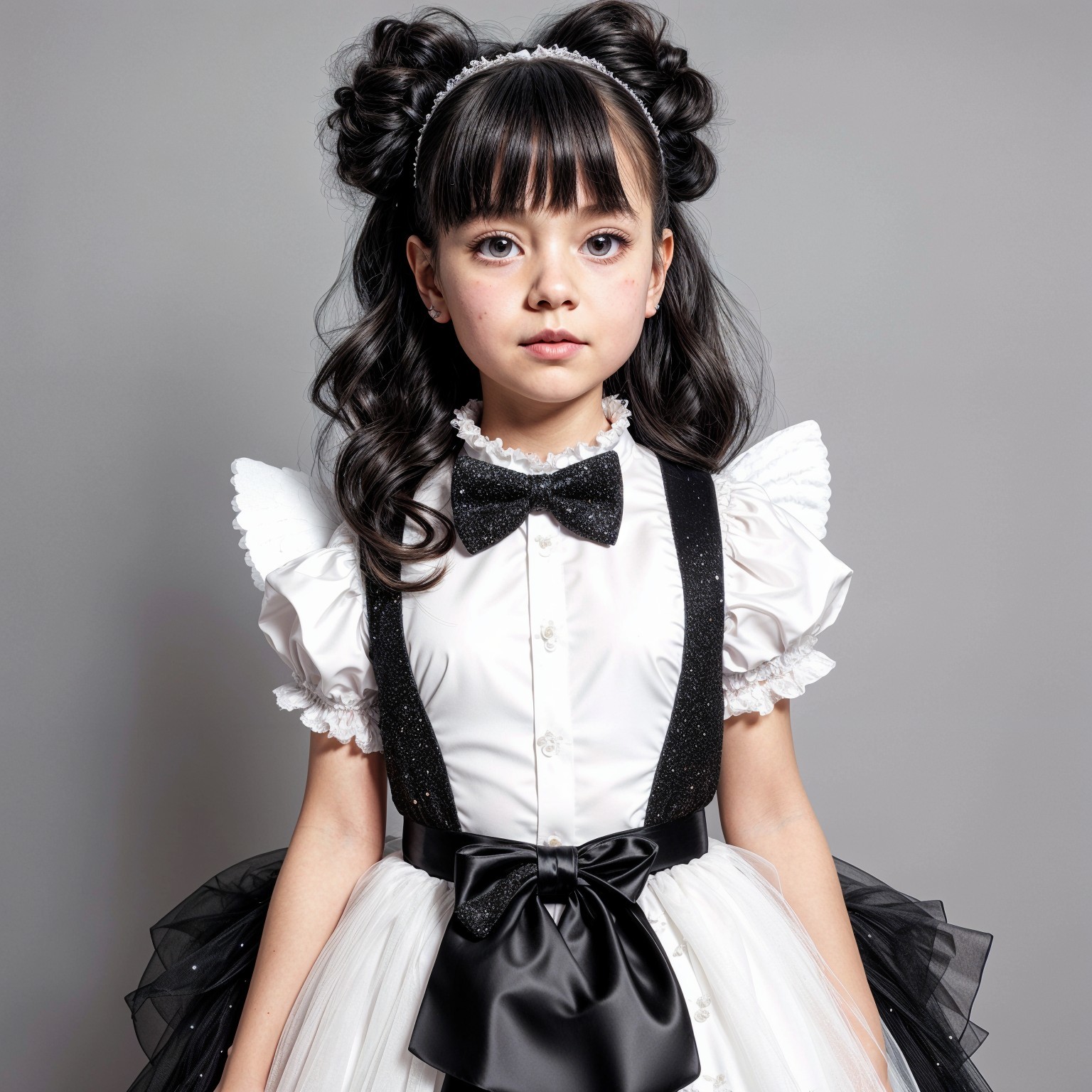 Confident Girl in Stylish Outfit with Tulle Skirt