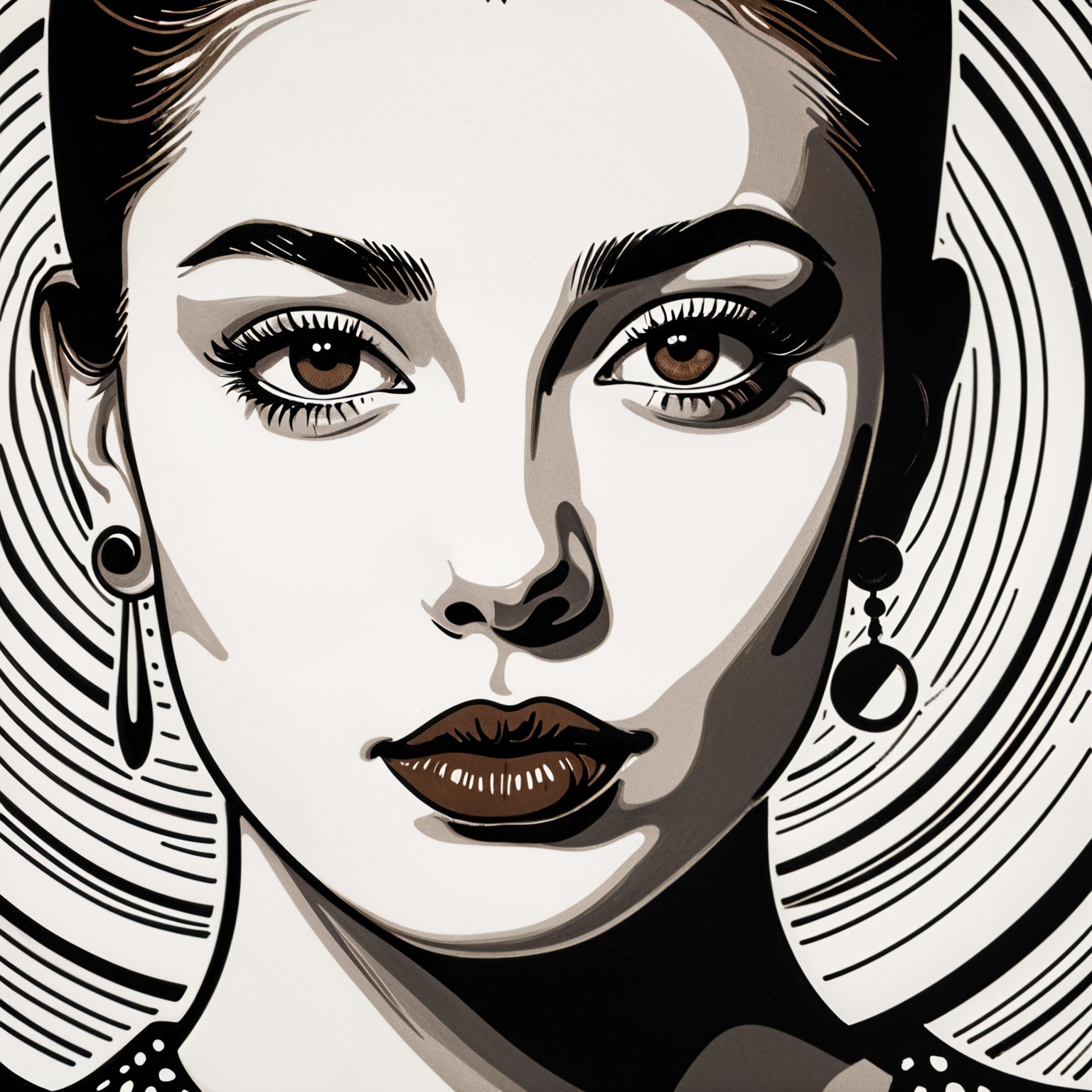 Portrait of a Woman with Bold Lines and Contrast