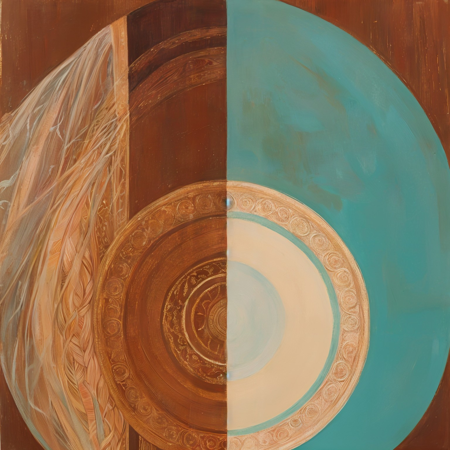 Contrasting Colors and Textures in Split Composition