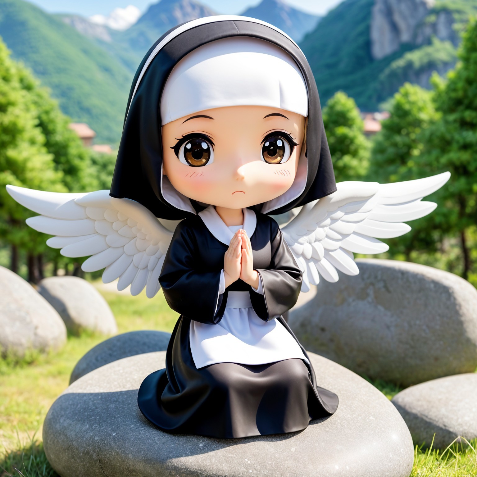 Chibi-style character resembling a nun in nature