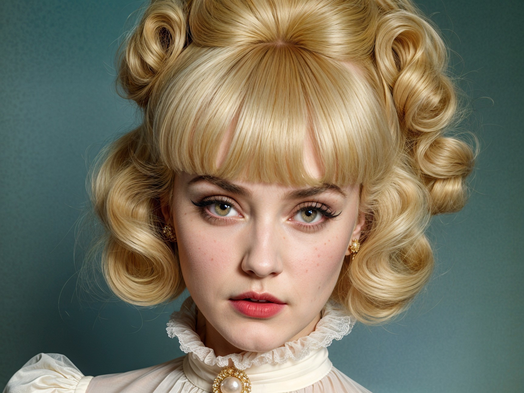 Close-up Portrait of a Young Woman with Curly Hair