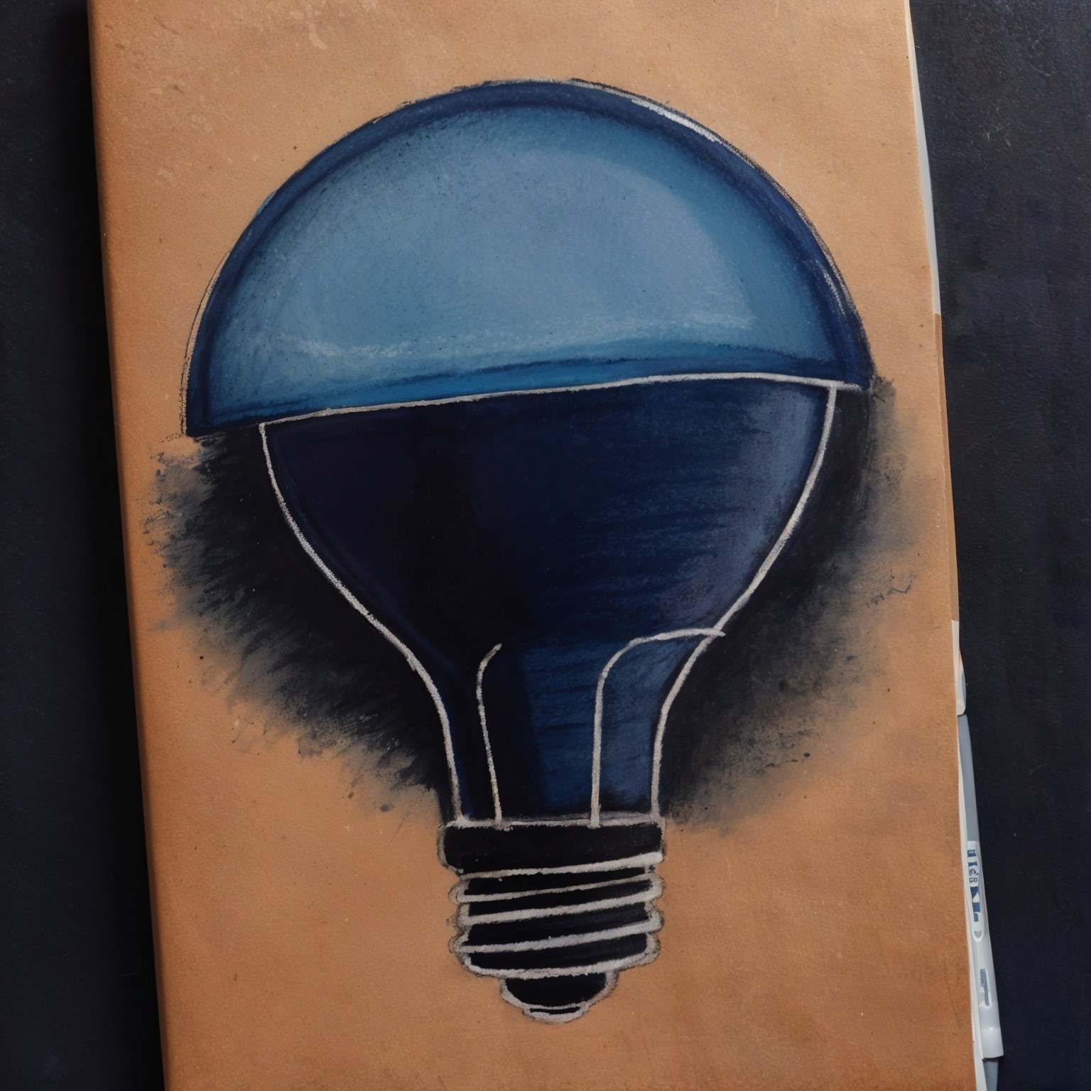 Creative Light Bulb Illustration on Brown Background
