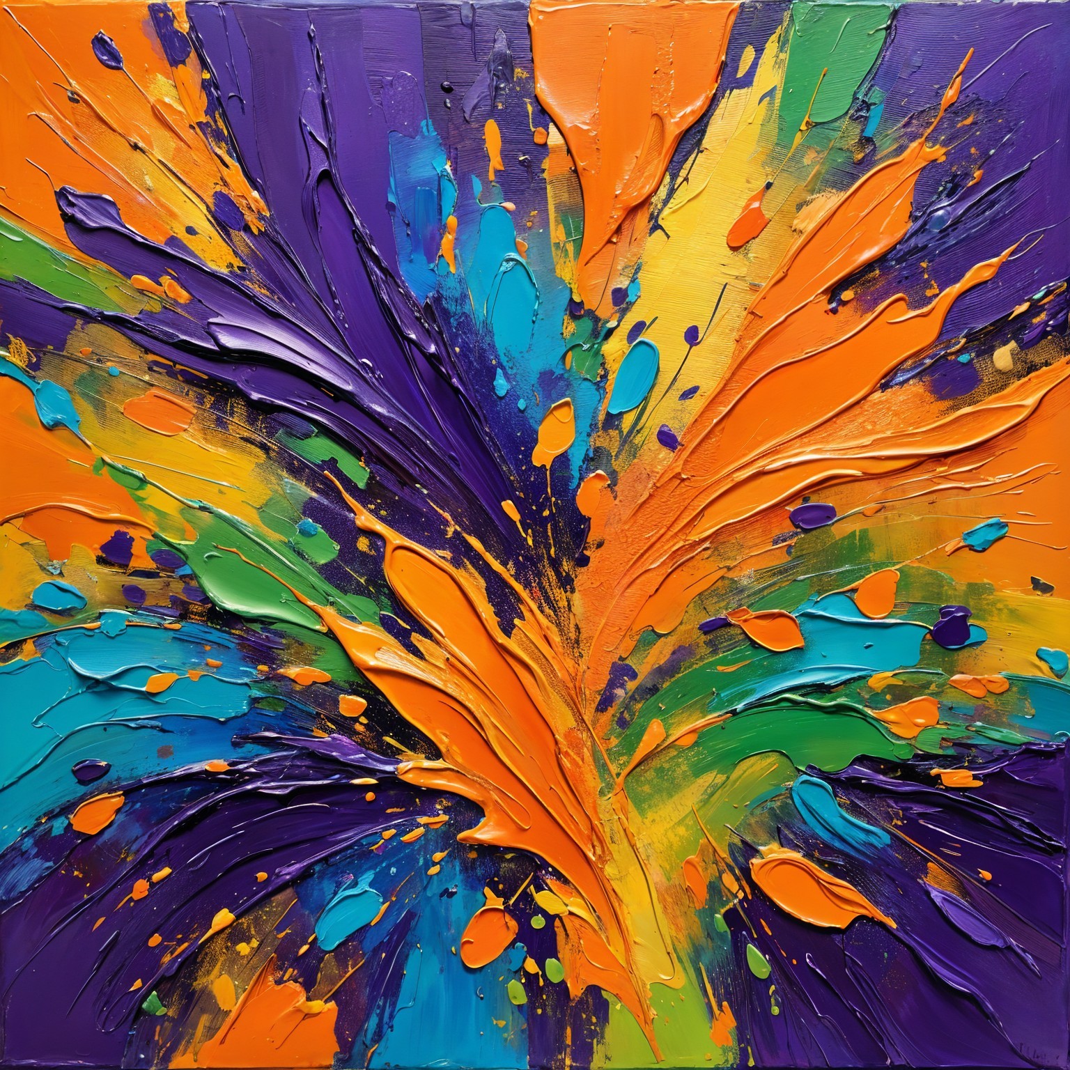 Vibrant Abstract Artwork with Bold Color Interplay