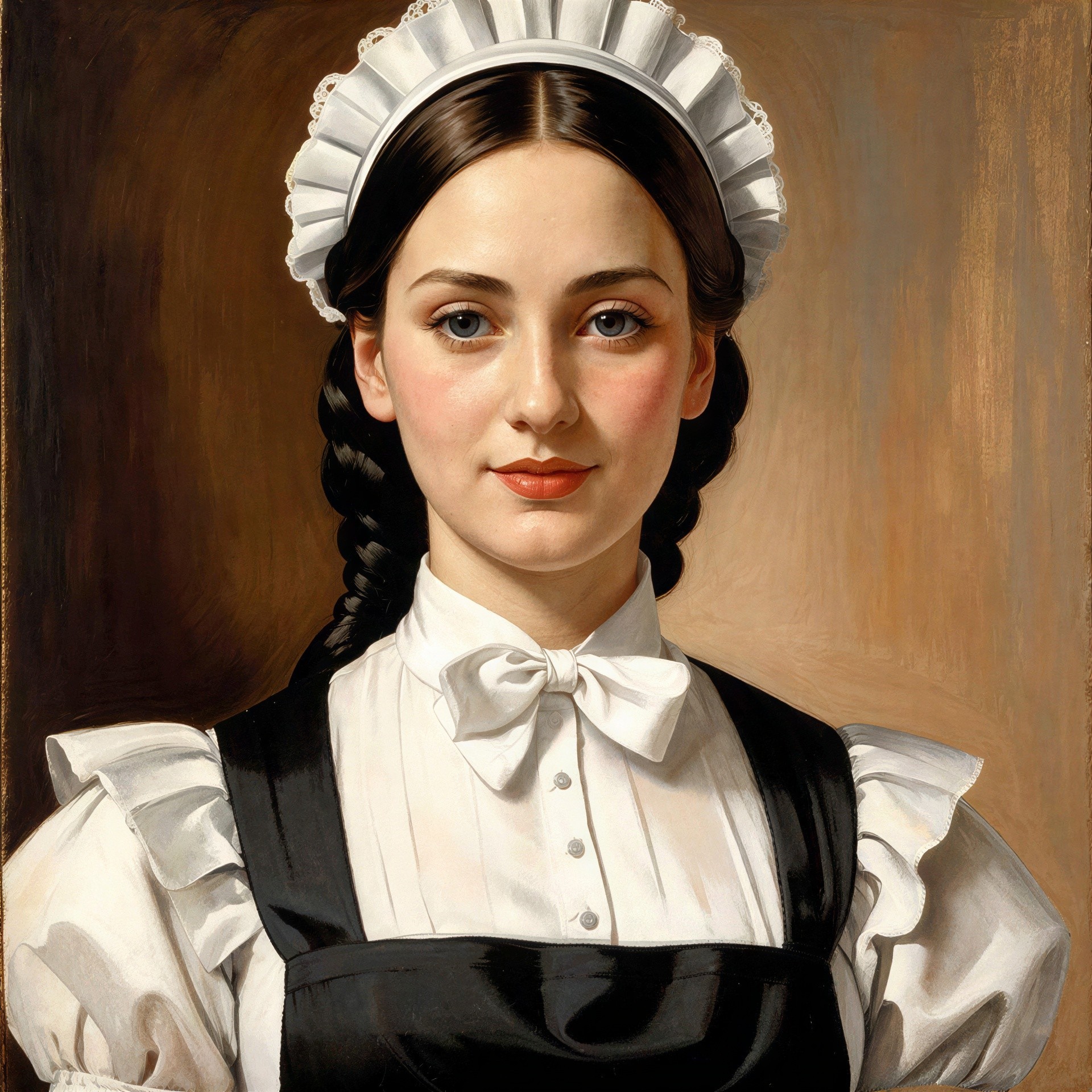 Portrait of a Young Woman in Maid's Attire