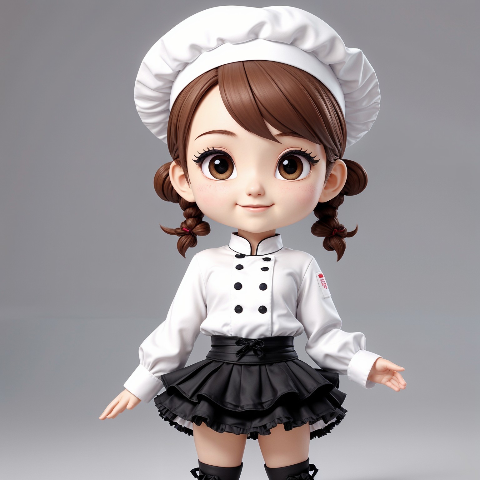 Cartoon Chef Character with Big Eyes and Sweet Smile