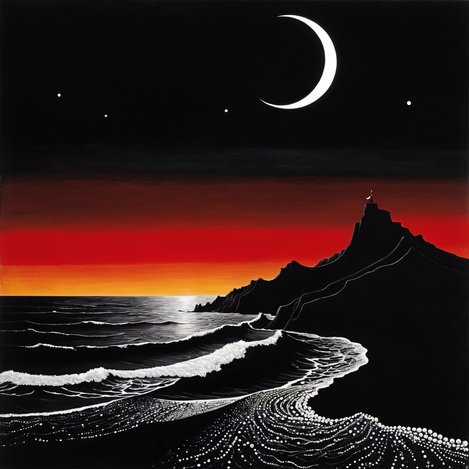 Serene Landscape Transition from Day to Night