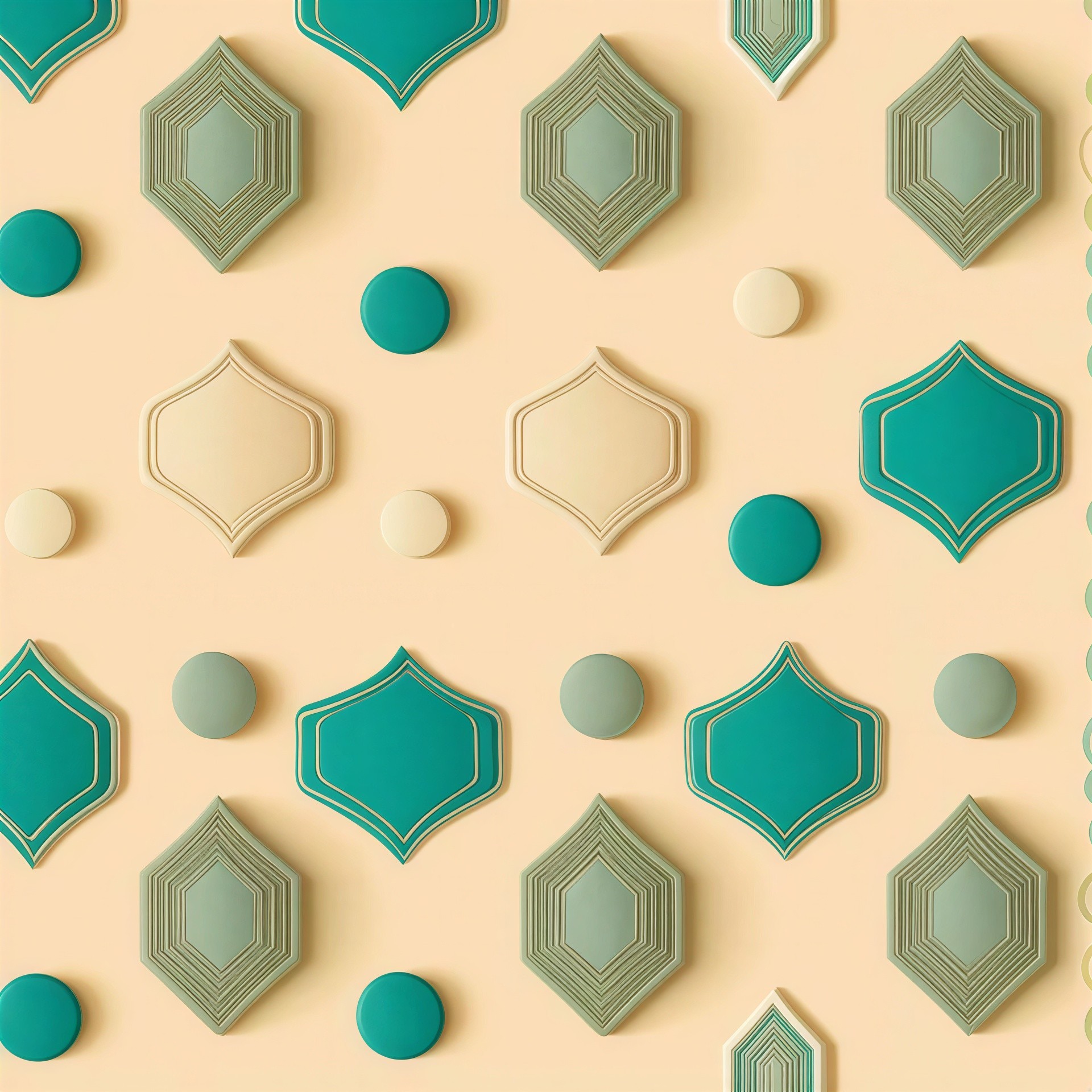 Seamless tile texture with rounded frame designs