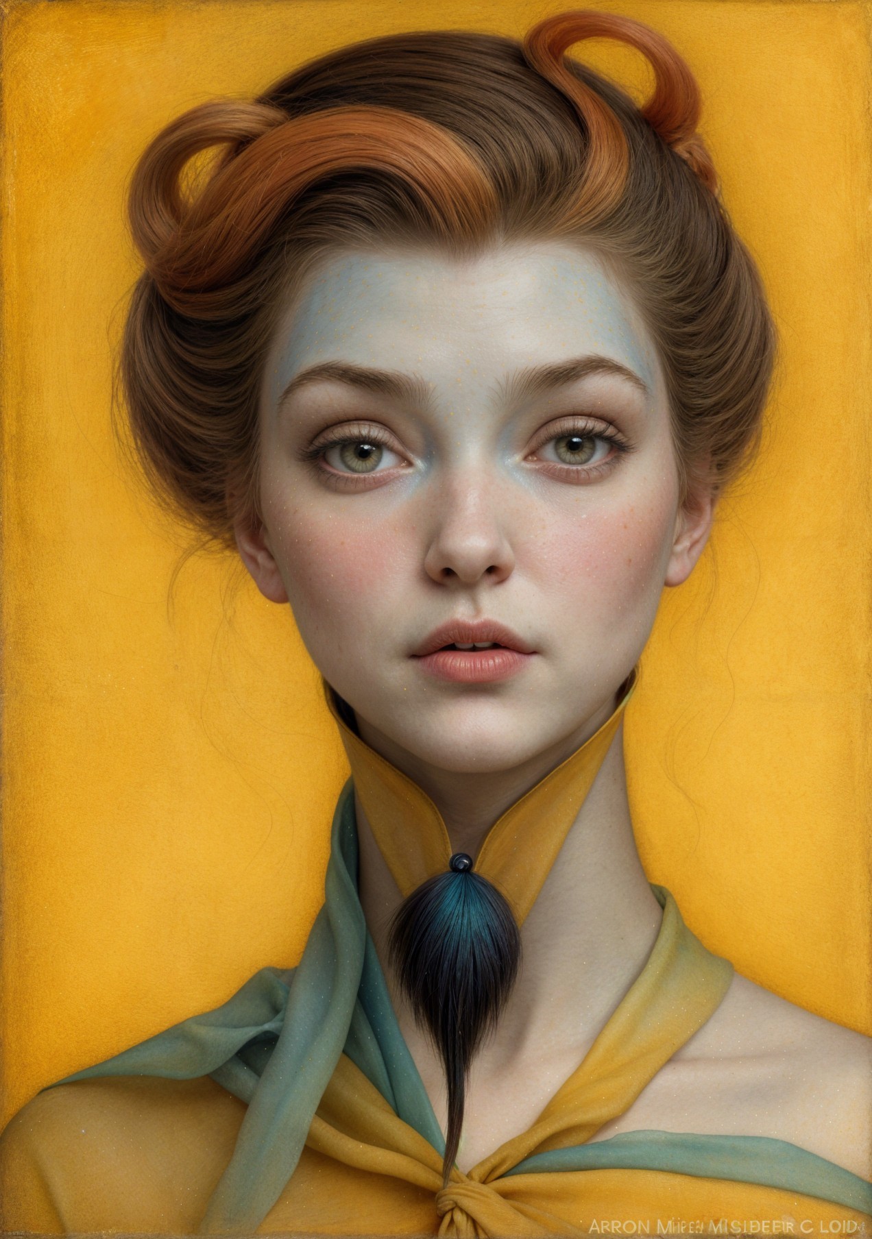 Young woman with serene expression and elegant hairstyle