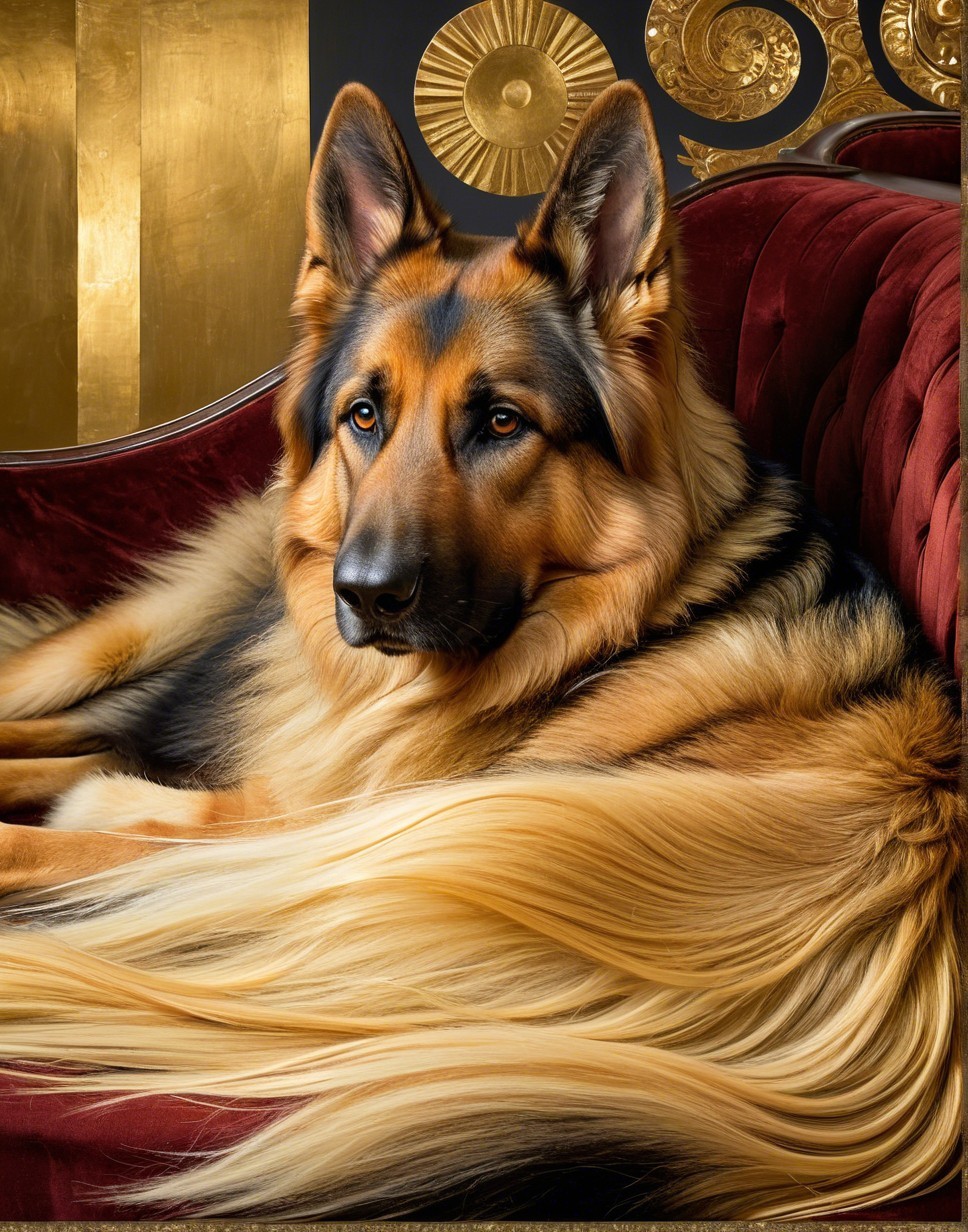 Elegant Portrait of a Long-Haired German Shepherd