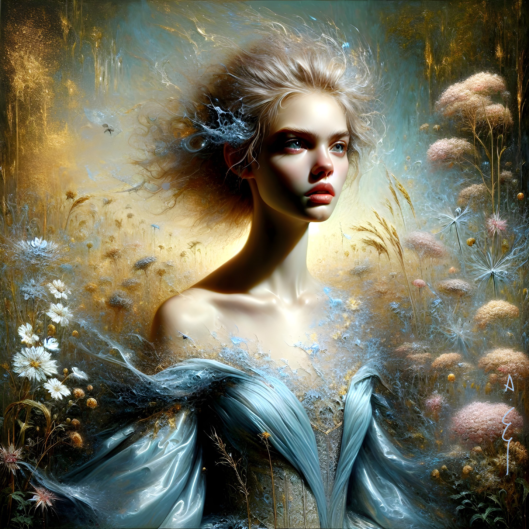 Surreal Portrait of a Young Woman in Dreamy Colors