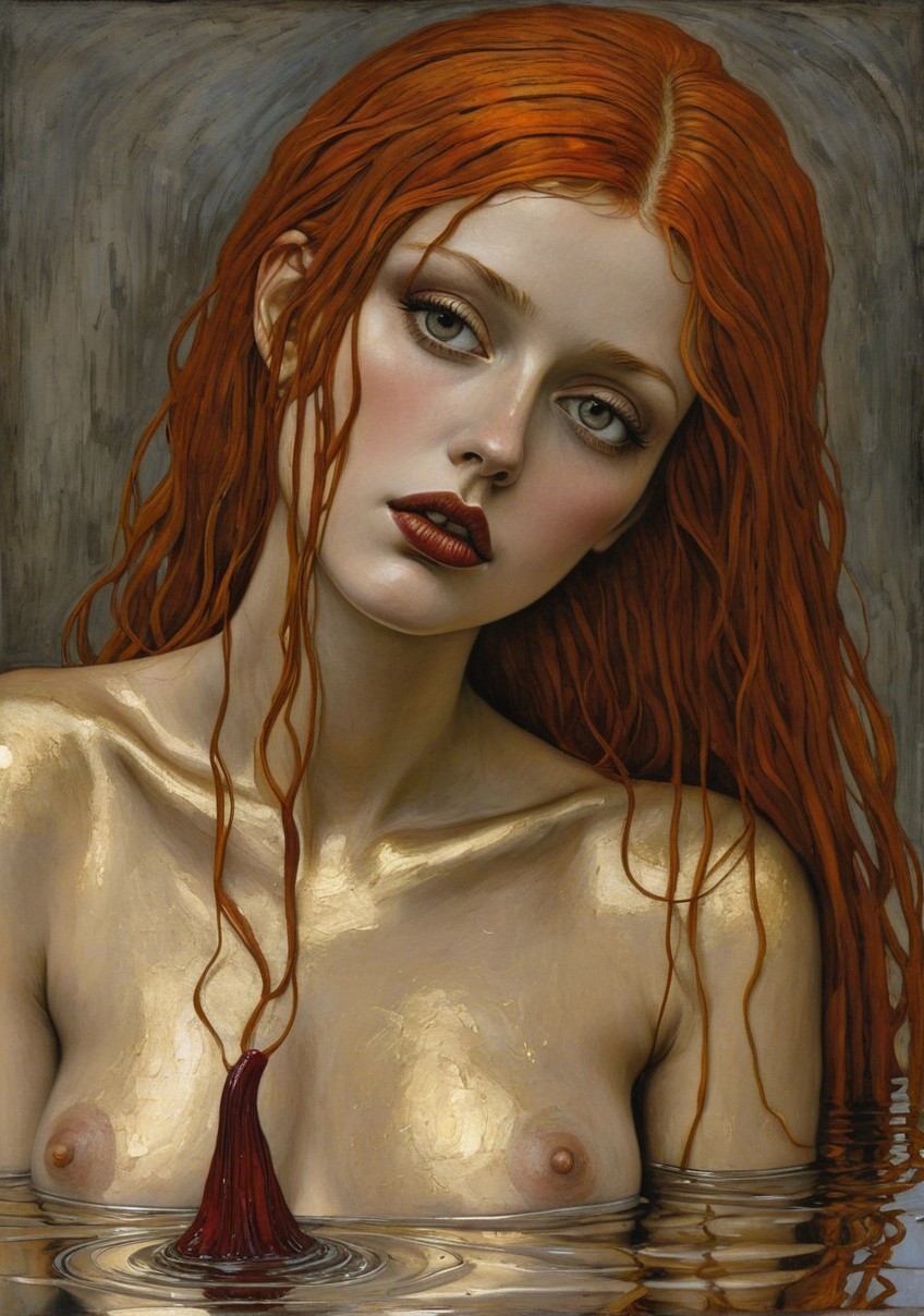 Portrait of a Young Woman Submerged in Water