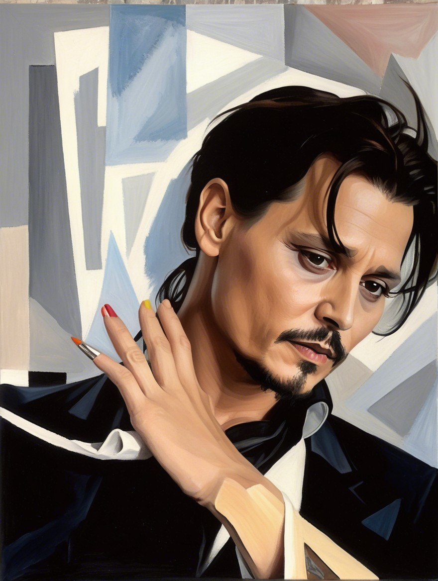 Stylized Portrait of a Man in a Black Suit