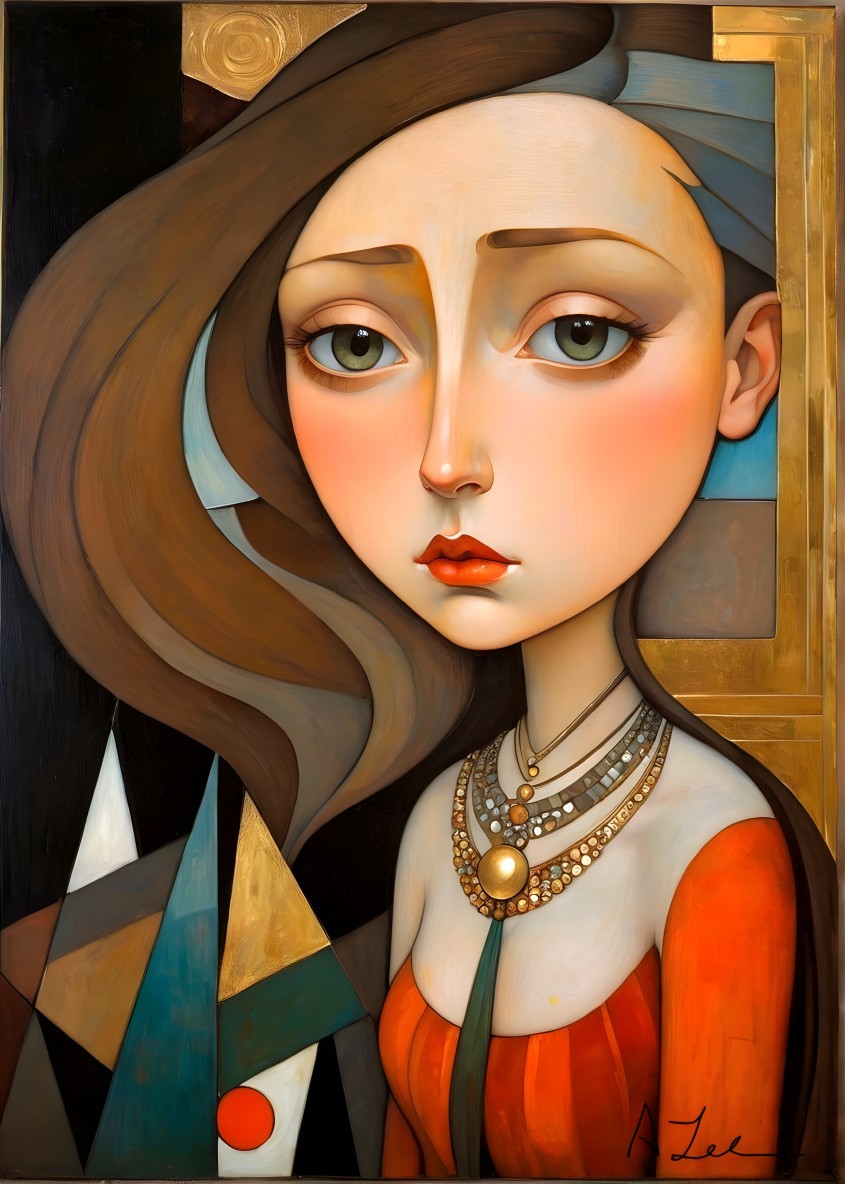 Stylized portrait of a woman with vibrant colors